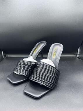 Fashion Nova Hillary Black Made In Manhattan Multi Strap Architectural Heeled Sa